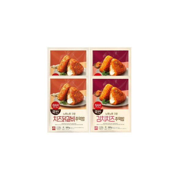 주먹밥 김치치즈 500gx2 + 주먹밥 치즈닭갈비 500gx2 